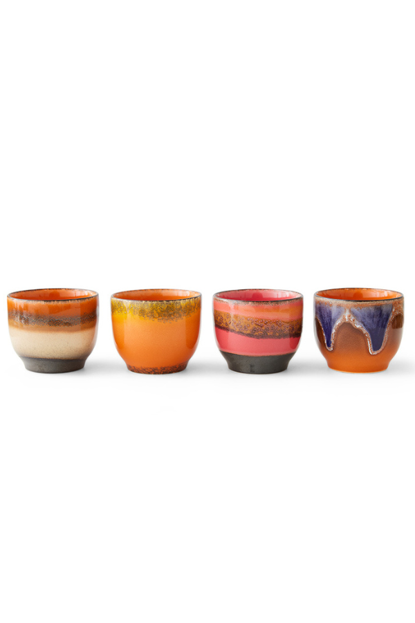 70s Ceramics: Cafe Cups Java (set of 4), HKLIVING