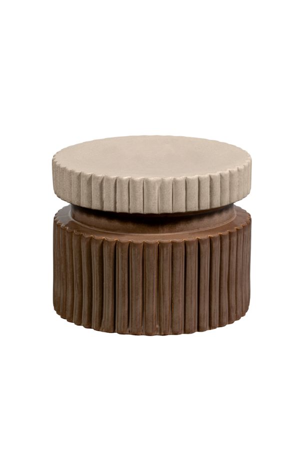 Tan ceramic side table