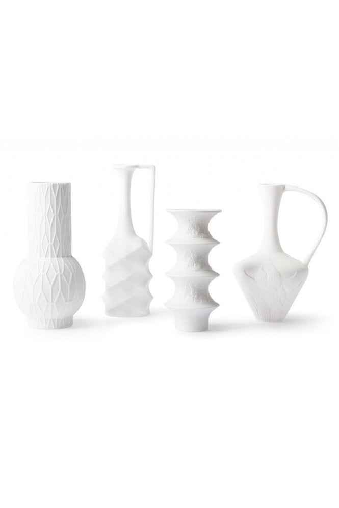 Matt White Porcelain Vases (Set of 4) By Hklving