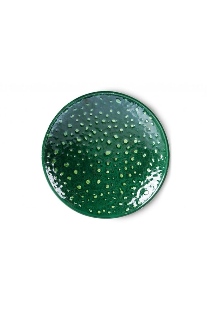 The emeralds: ceramic bowl on base l dripping green By Hkliving