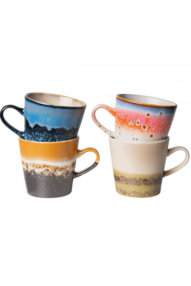 70s ceramics: americano mugs, pegasus (set of 4) Hkliving