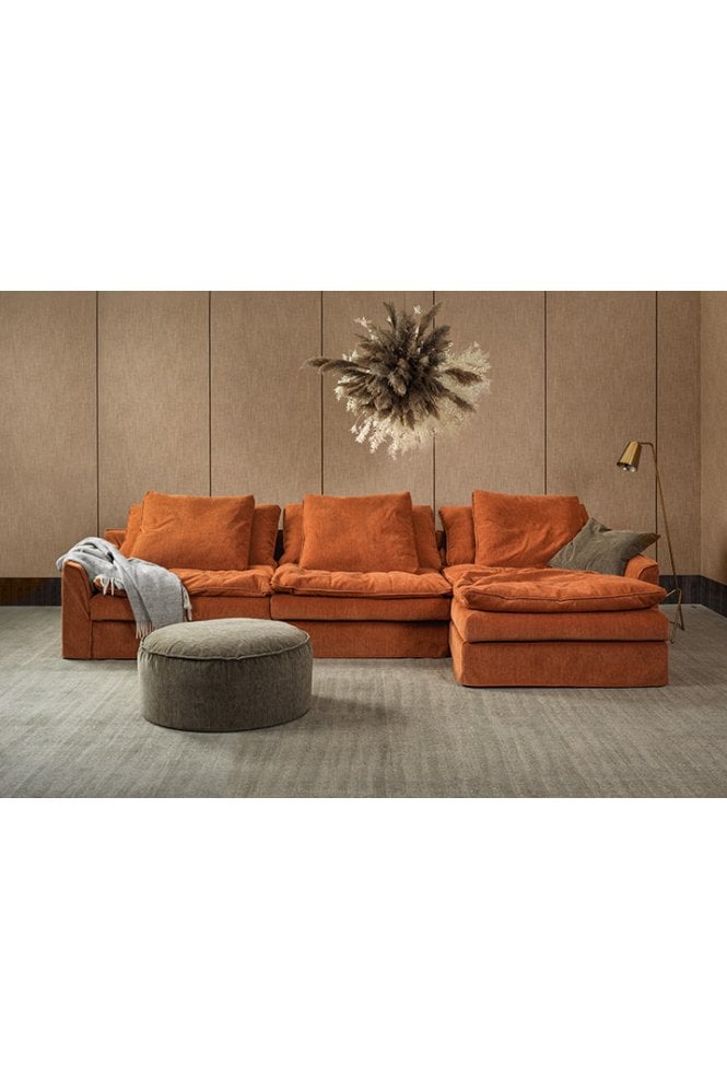 Shake 3 Seater Chaise Seater Burnt Orange