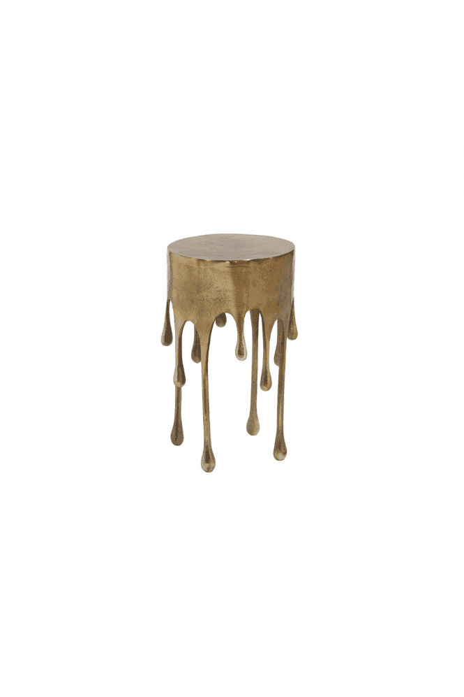 Gold drip side table